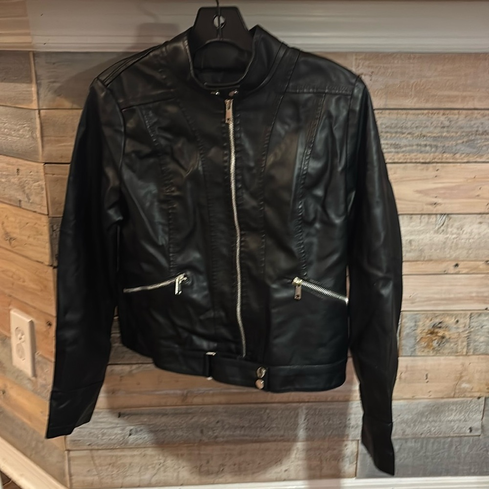 NWOT black leather bomber jacket